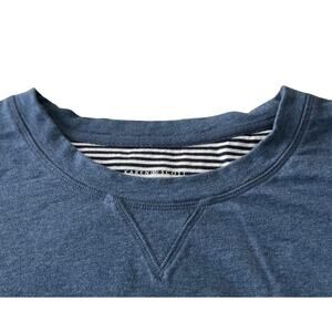 KAREN SCOTT SPORT LONG SLV ROUND NECK TOP, WOMENS, L, BLUE - NAVY/WHITE STRIPES